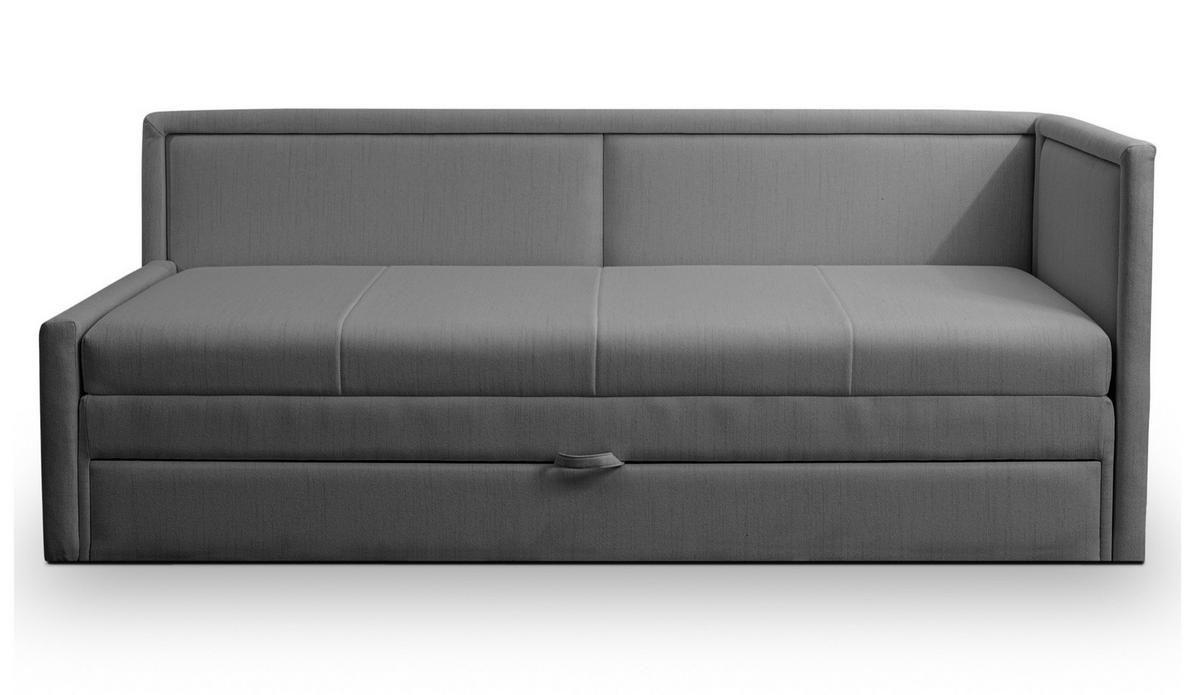 JUGENDBETT Caprili Dunkelbeige mit Bettkasten - Dunkelgrau/Schwarz, Holz/Textil (163/189cm) - Selsey