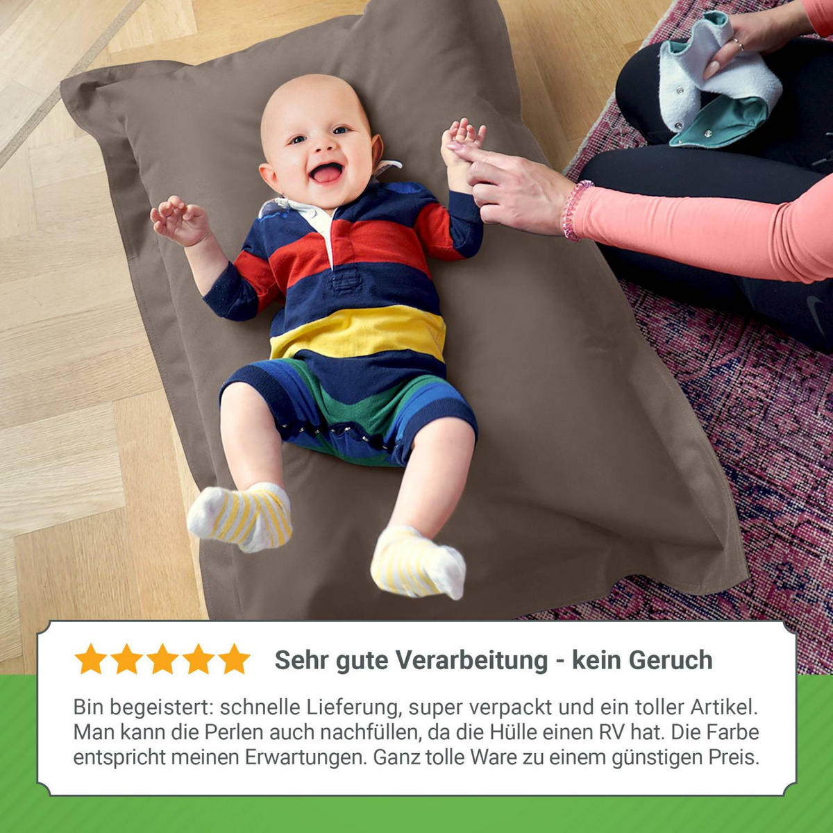 KINDER-SITZSACK 70x100cm - 70 Liter - Beige, Textil (70/10/100cm) - Green Bean