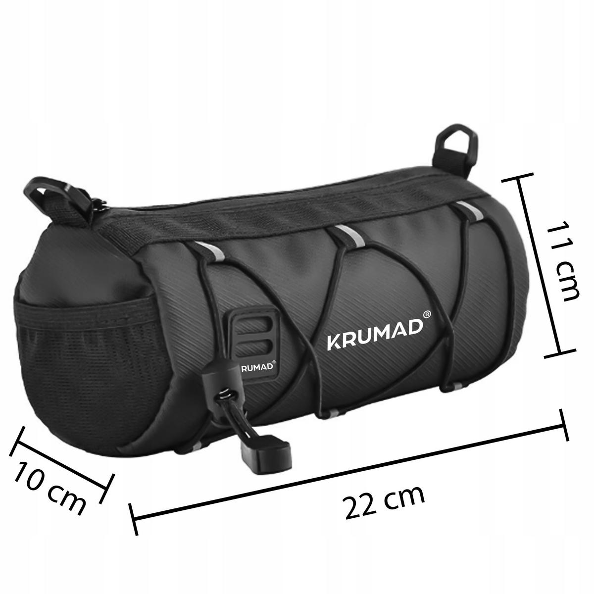 FAHRRADRAHMENTASCHE Lenkertasche Fahrrad mit Handyhalterung - Schwarz, Textil (10/11/22cm) - KRUMAD
