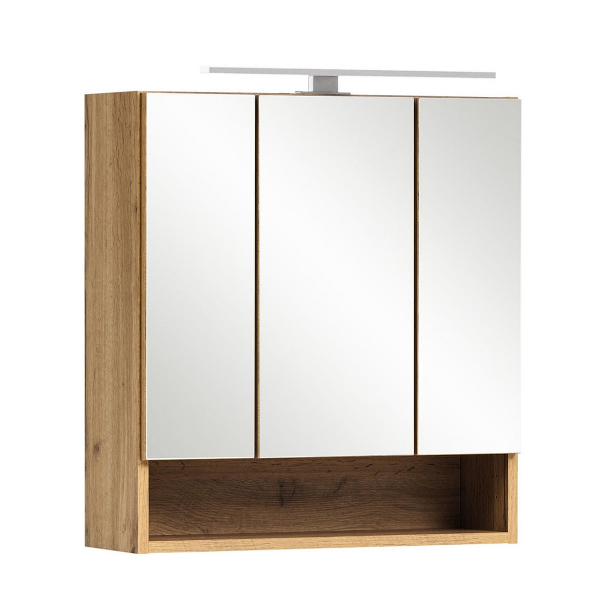 SPIEGELSCHRANK Kahla-03 - Braun, Holzwerkstoff (60/64/20cm) - Lomado