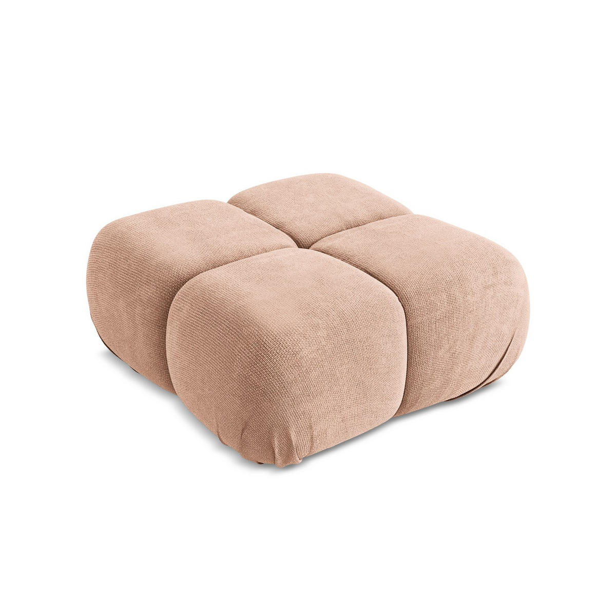 POUF Chenille Stoff Pink - Pink/Koralle, Kunststoff/Textil (95/41/95cm) - Makamii
