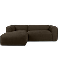 ECKMODULSOFA-LINKS BUFFO 3/4 Sitzer mit extrem weicher Sitzfläche, Gewebestoff, braun - Braun, Textil (237/180cm) - KONSIMO®