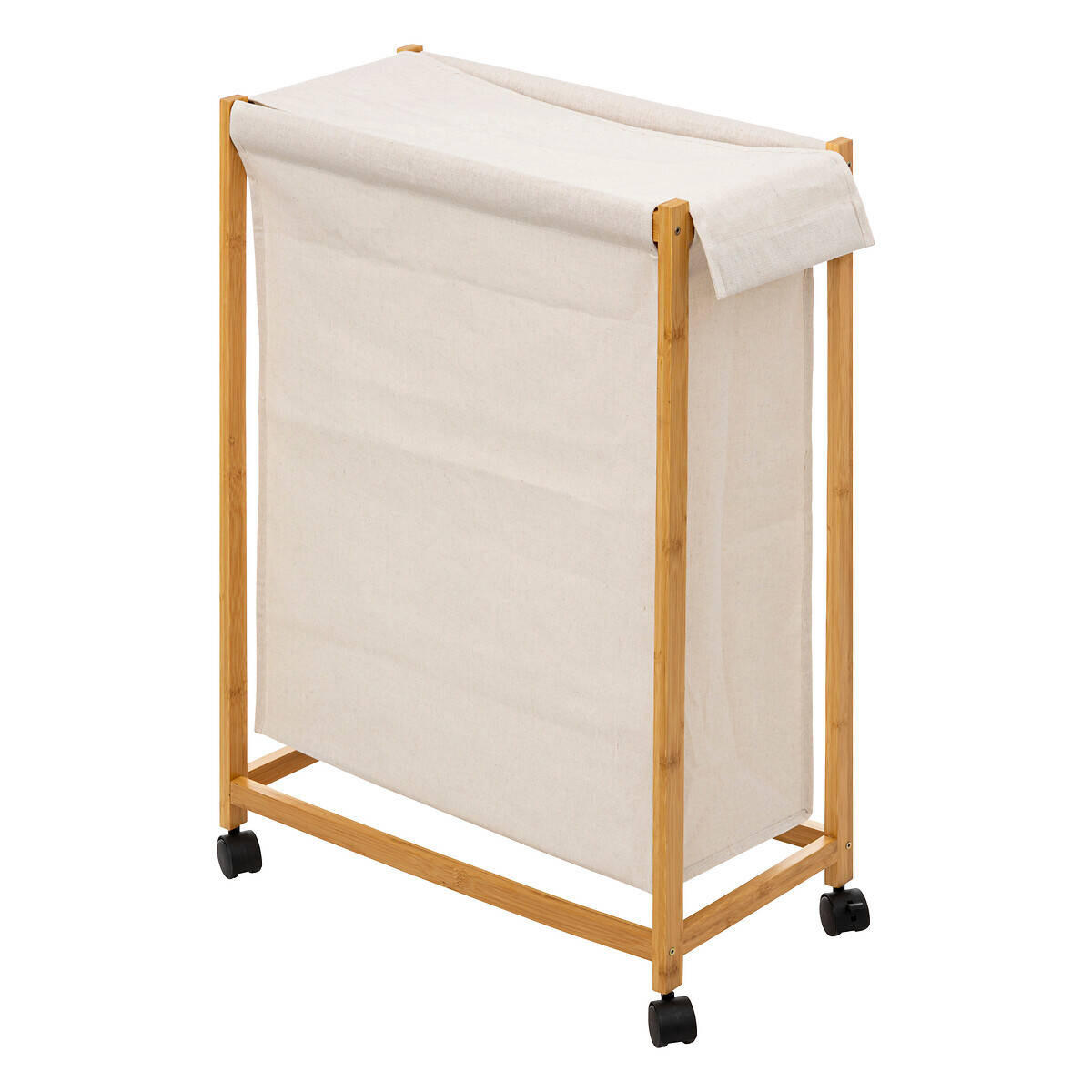 WÄSCHEKORB Bambusgestell 55/28/80 cm - Beige, Naturmaterialien (28/80/55cm)