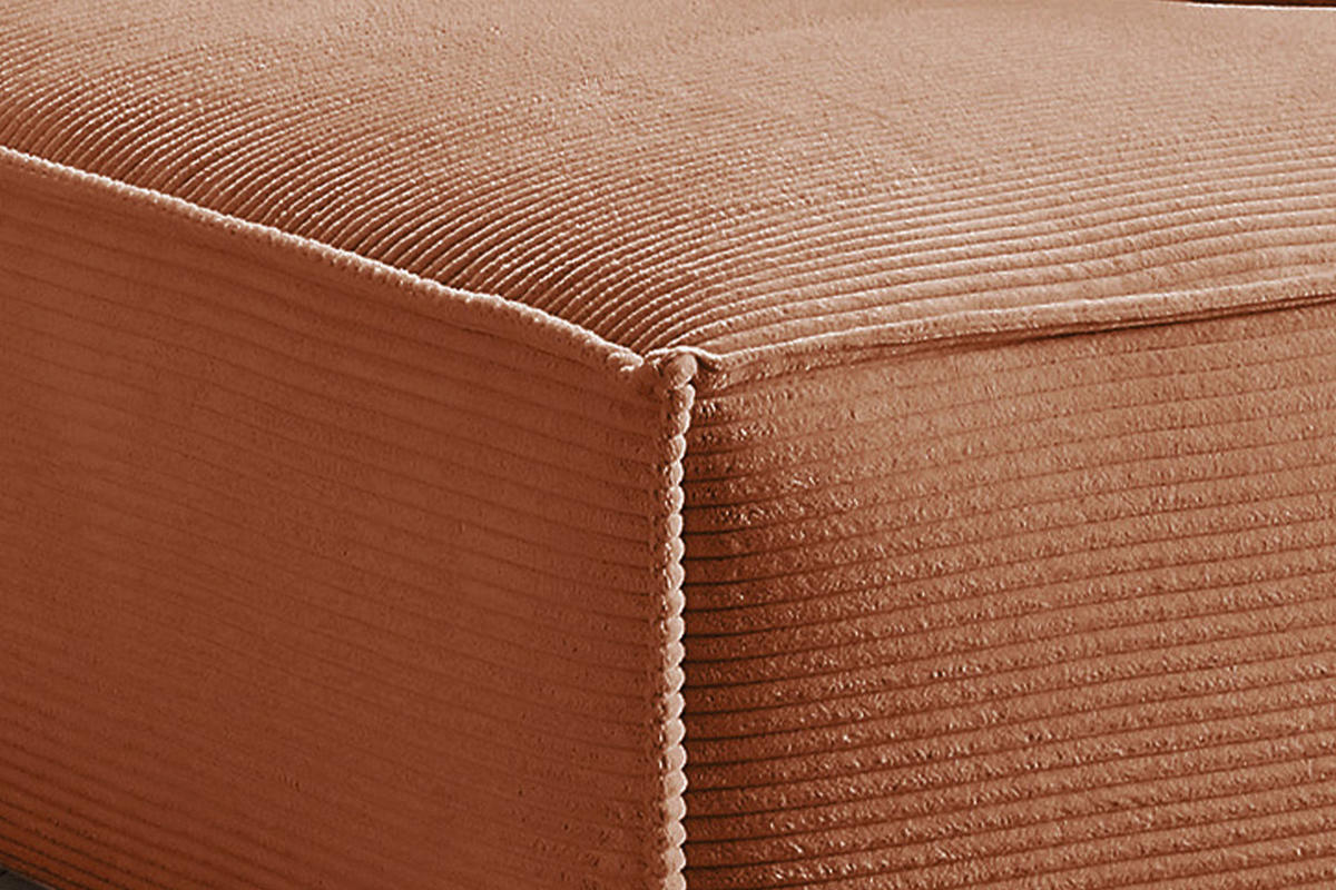 ECKSOFA SAMU Braun Cord - Dunkelbraun/Schwarz, Textil (254/224cm) - KAWOLA
