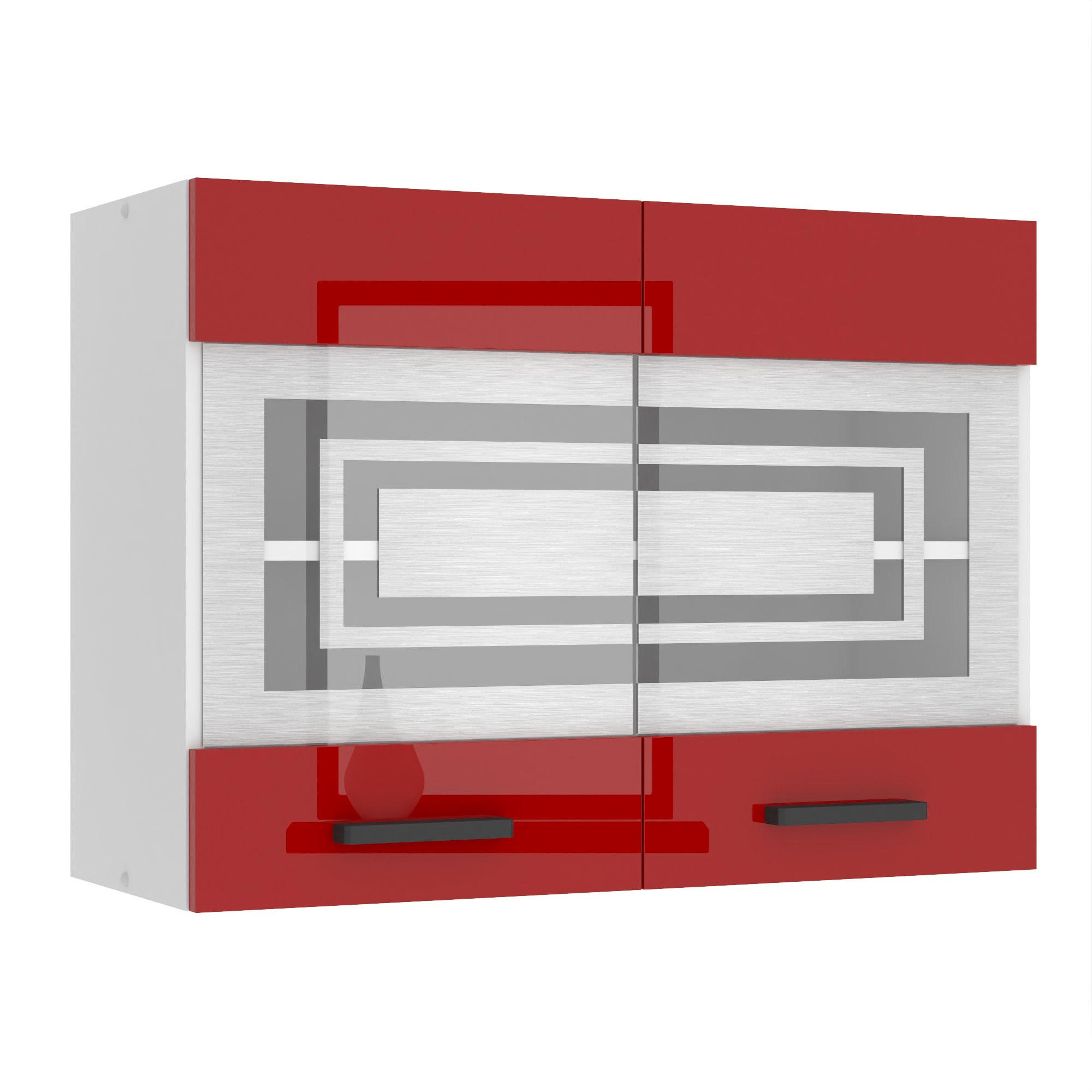 HÄNGESCHRANK SGW 80 cm, mit 2 Türen, Rot Hochglanz - Rot, Holz (80/58/29.6cm) - B BELINI GROUP