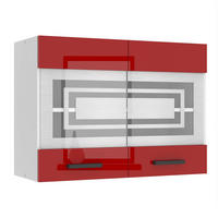 HÄNGESCHRANK SGW 80 cm, mit 2 Türen, Rot Hochglanz - Rot, Holz (80/58/29.6cm) - B BELINI GROUP