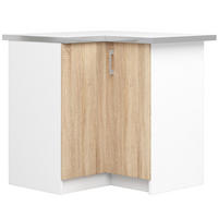 KÜCHENSCHRANK Weiß, Sonoma Eiche 44.5x84x85.5cm - Silberfarben/Weiß, Holzwerkstoff/Kunststoff (84/85.5/44.5cm) - Akord
