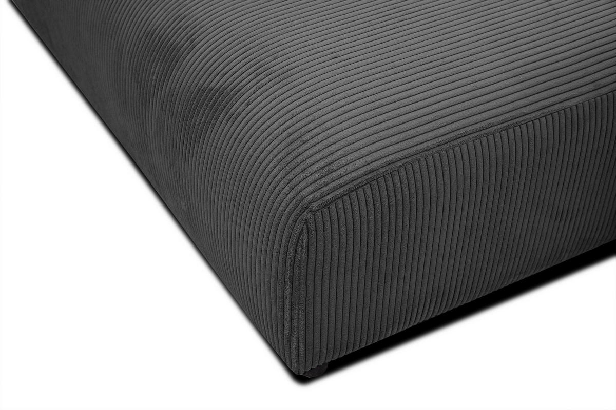 ECKSOFA TAUER 5-Sitzer, dunkelgrau - Dunkelgrau/Schwarz, Holzwerkstoff/Kunststoff (292/174cm) - Courtois Laville