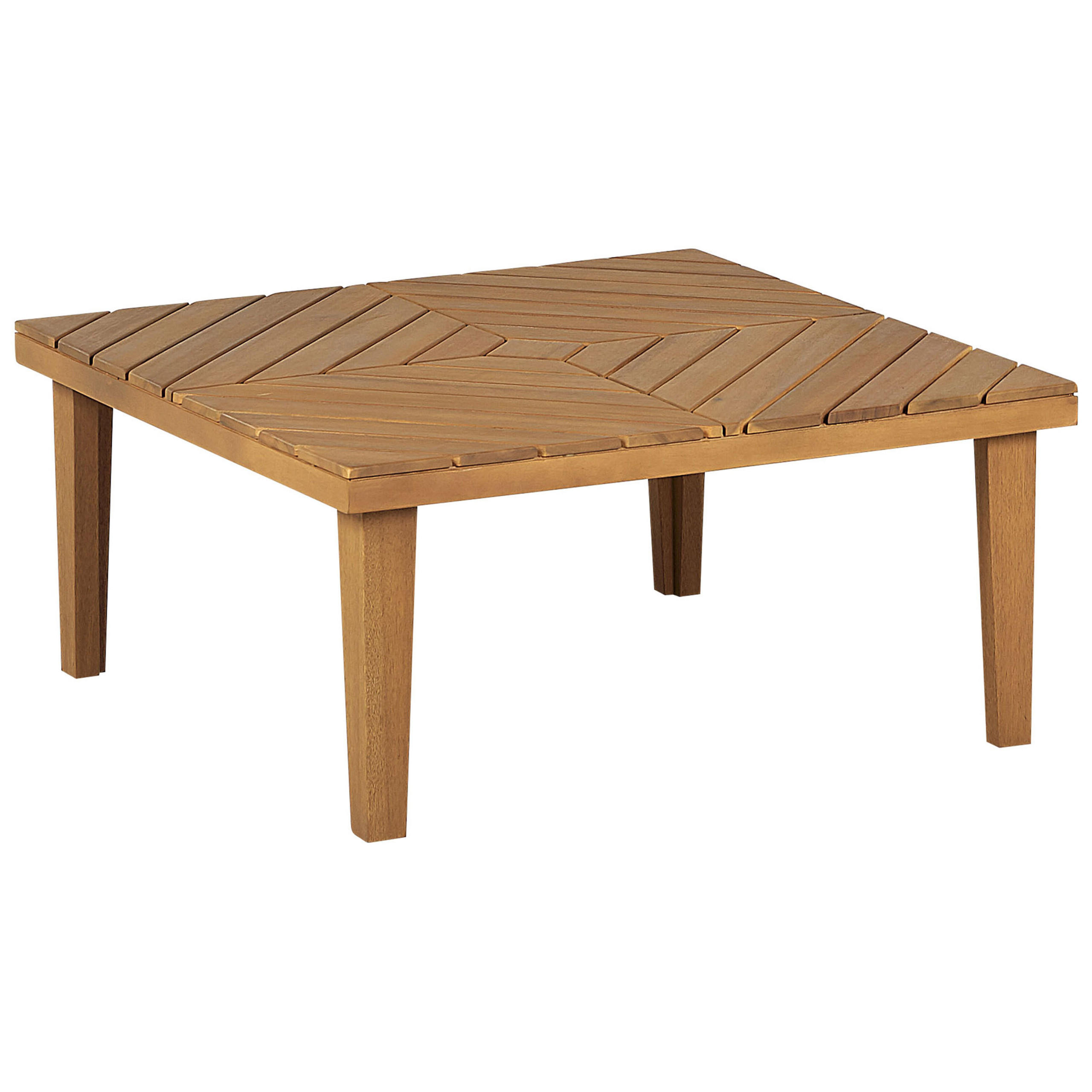GARTEN Beistelltisch Akazienholz hellbraun 70/70 cm Baratti - Hellbraun, Holz (70/70/33cm) - Beliani