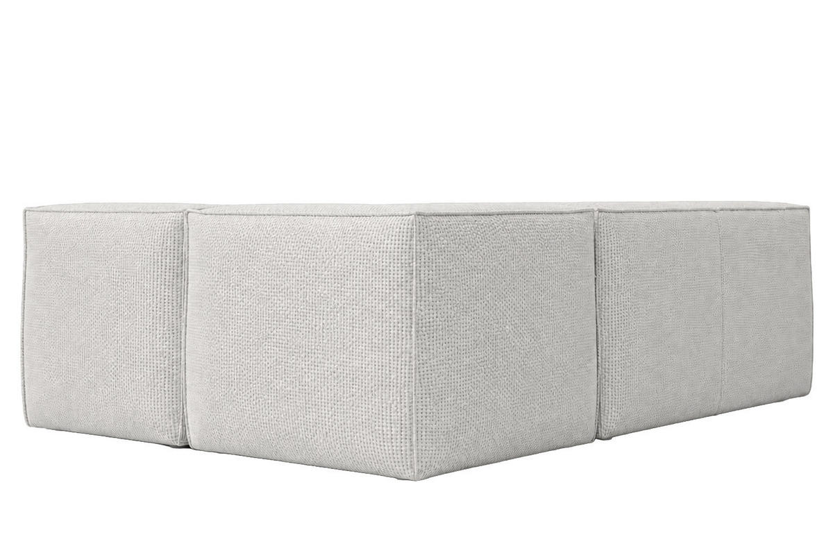 ROHOVÁ SEDAČKA modulární ve tvaru L, plyšová tkanina Pop, Ice, Levá strana, LAZY L Mini - bílá, dřevo (253/173cm) - Kaiser Möbel