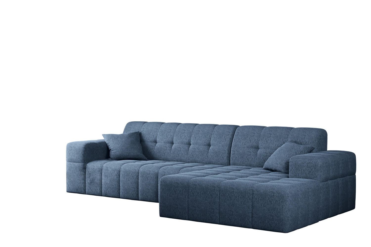 ECKSOFA L-Form NIMES Stoff Verita Marineblau Rechts - Blau, Holz (256/168cm) - Kaiser Möbel