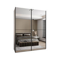 SCHWEBETÜRENSCHRANK 245,5/190/64 2-türig - Schwarz/Weiß, Holz/Metall (190/245/64cm) - Abiks Möbel