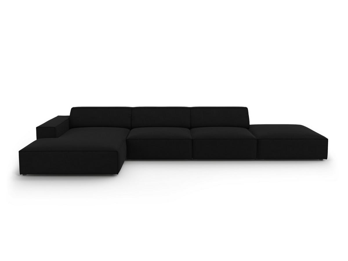 ECKSOFA links Jodie aus Samt schwarz 5 Sitzplätze - Schwarz, Textil (166/341cm) - Micadoni