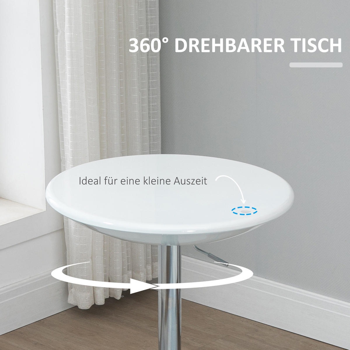 BARTISCH, Metall, ABS-Lackierung, Weiß - Weiß, Metall (61/97/61cm) - HOMCOM