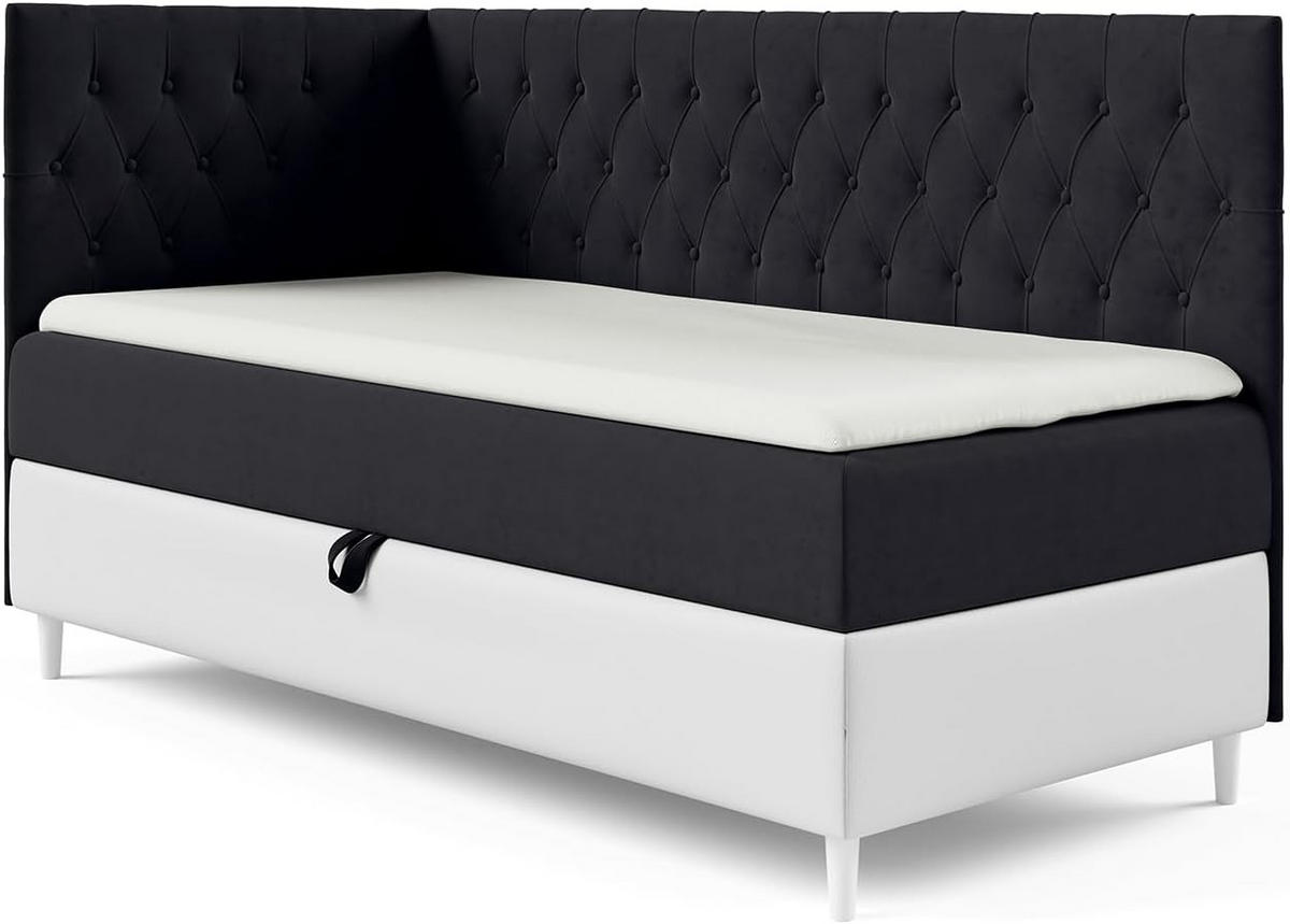 KINDERBETT FLIPPO 3 - Schwarz/Weiß, Holzwerkstoff (106/208cm) - Meblini