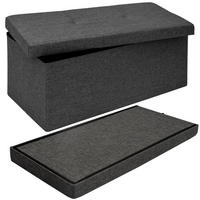 SITZBANK Faltbar, 76/38/38 cm, mit Trennwand, 80 Liter, Dunkelgrau - Grau, Kunststoff (38/38/76cm) - Dunedesign
