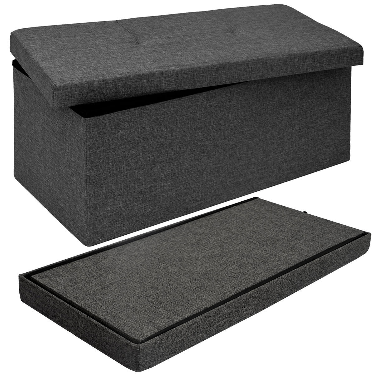 SITZBANK Faltbar, 76/38/38 cm, mit Trennwand, 80 Liter, Dunkelgrau - Grau, Kunststoff (38/38/76cm) - Dunedesign