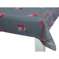 TISCHDECKE Beeren Vögel Baumwolle stone 130/220 cm - Grau, Textil (130/220cm) - beties Heimtextil