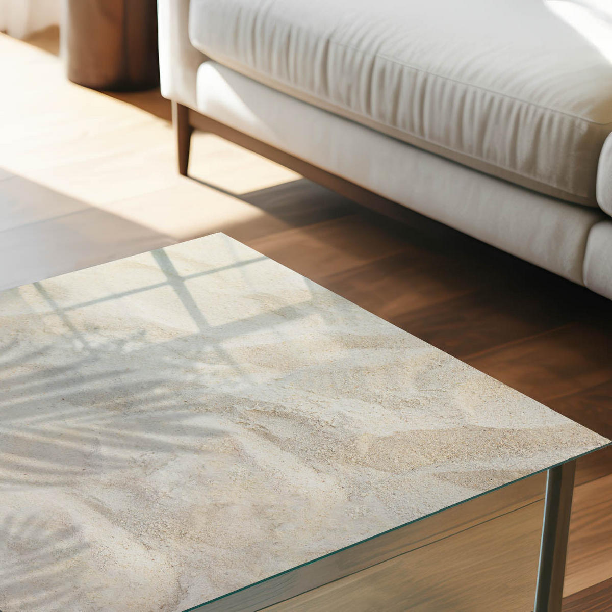 GLASPLATTE 80x60 cm – sandige Textur - Braun, Glas (0.4/80/60cm) - ArtPrintCave