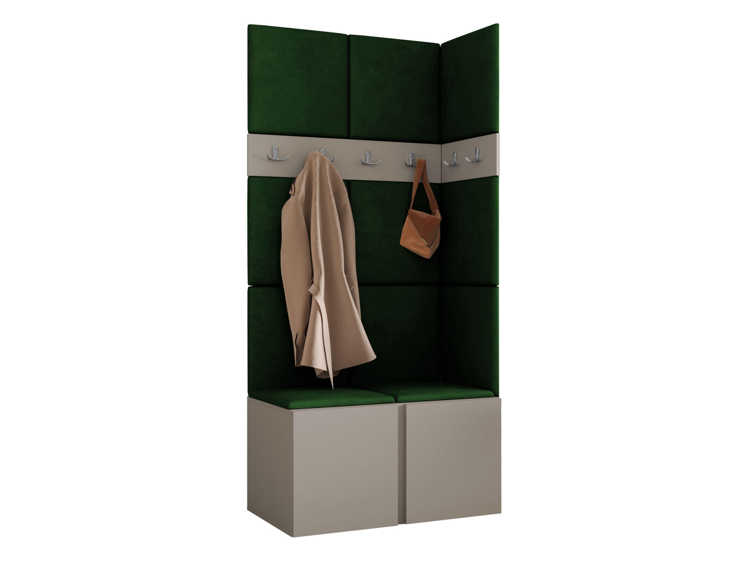 MOBILIER PENTRU HOL Orion I - cașmir/verde, material plastic/compozit lemnos (84/186/46cm) - MIRJAN24