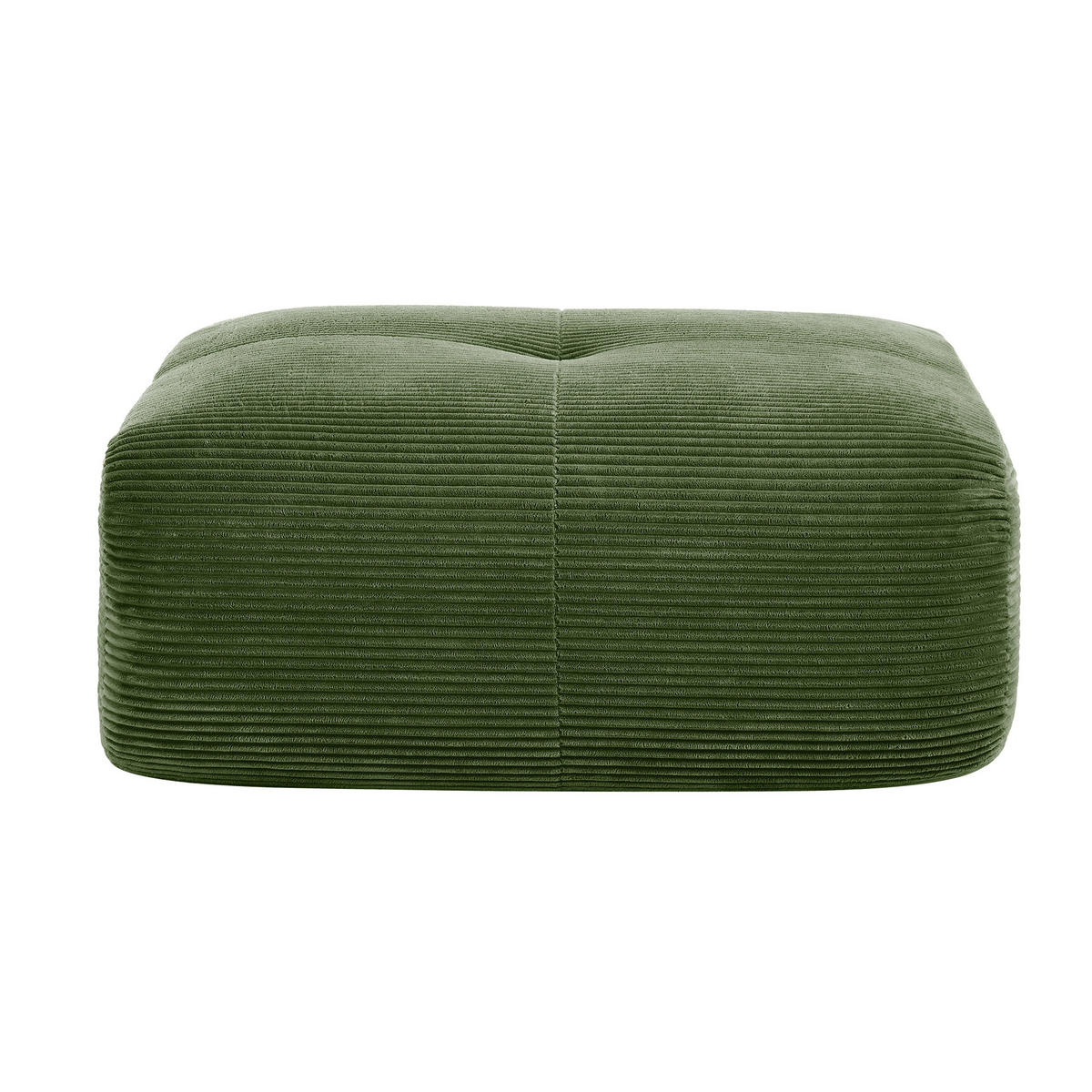 HOCKER OTTOMAN in Premium-Cord Montagefrei & Rutschfest - Grün, Textil (92.5/44/75cm) - Urban Meuble