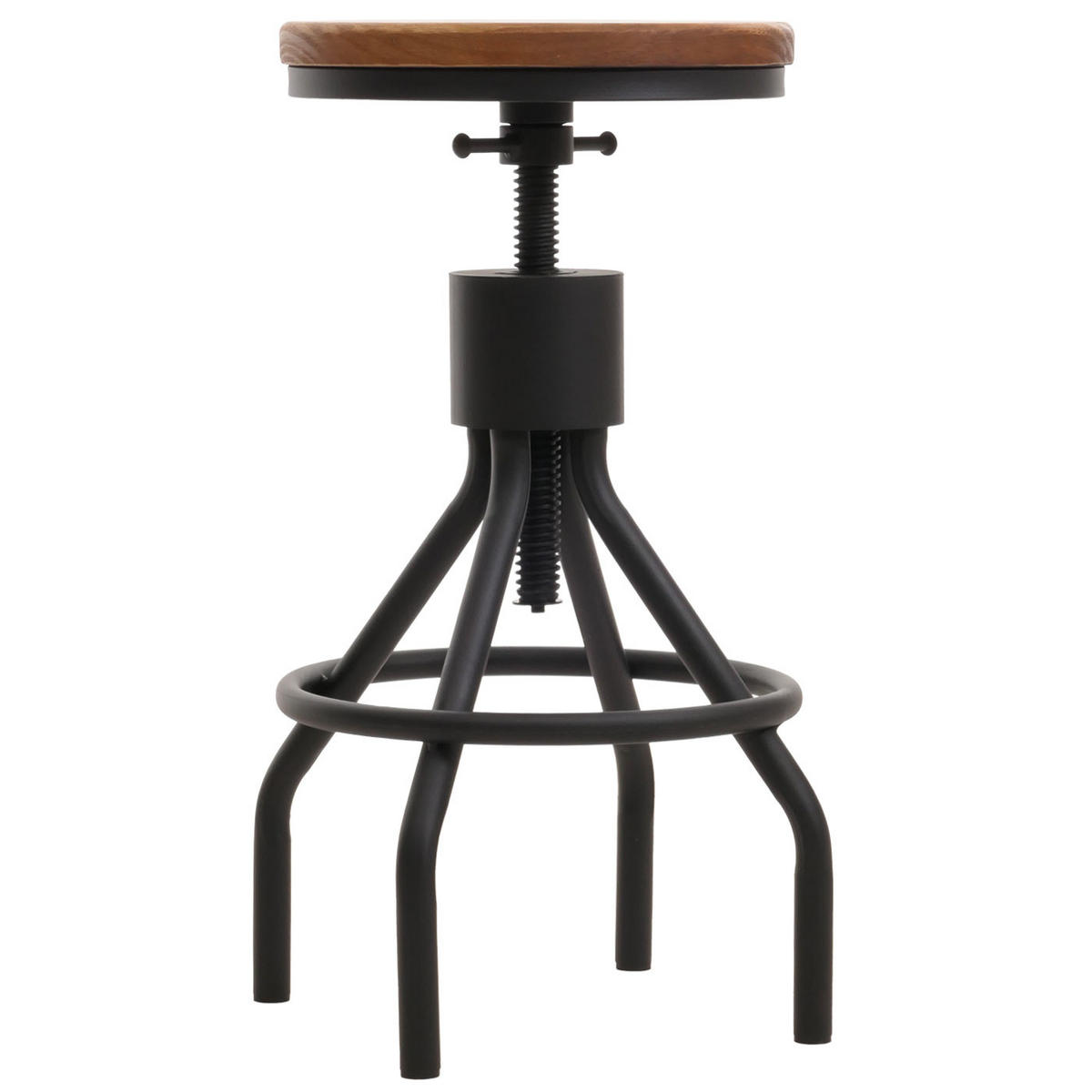BARHOCKER 2er-Set Sitzhöhe 59-80cm höhenverstellbar drehbar Fußablage Metall Massiv-Holz Braun - Dunkelbraun, Holz/Metall (34/80/34cm) - PROREGAL