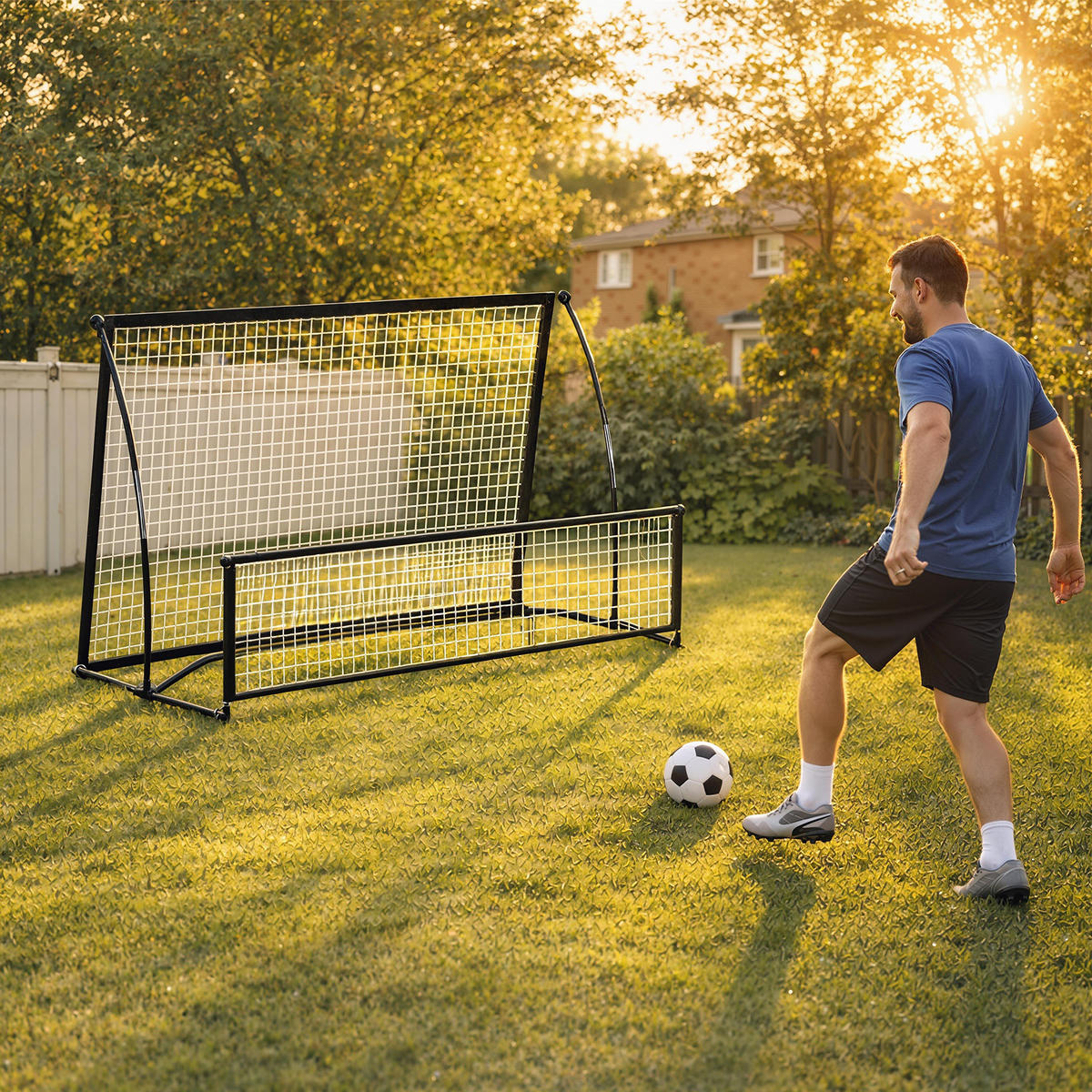 REBOUNDER Metall Fiberglas Schwarz - Schwarz, Metall (94/200cm) - SPORTNOW