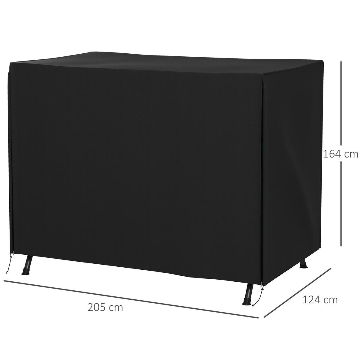 HOLLYWOODSCHAUKEL mit Abdeckung aus Polyester 205x124x164 cm Schwarz mit Reißverschluss - Schwarz, Textil (124/164/205cm) - Modfu
