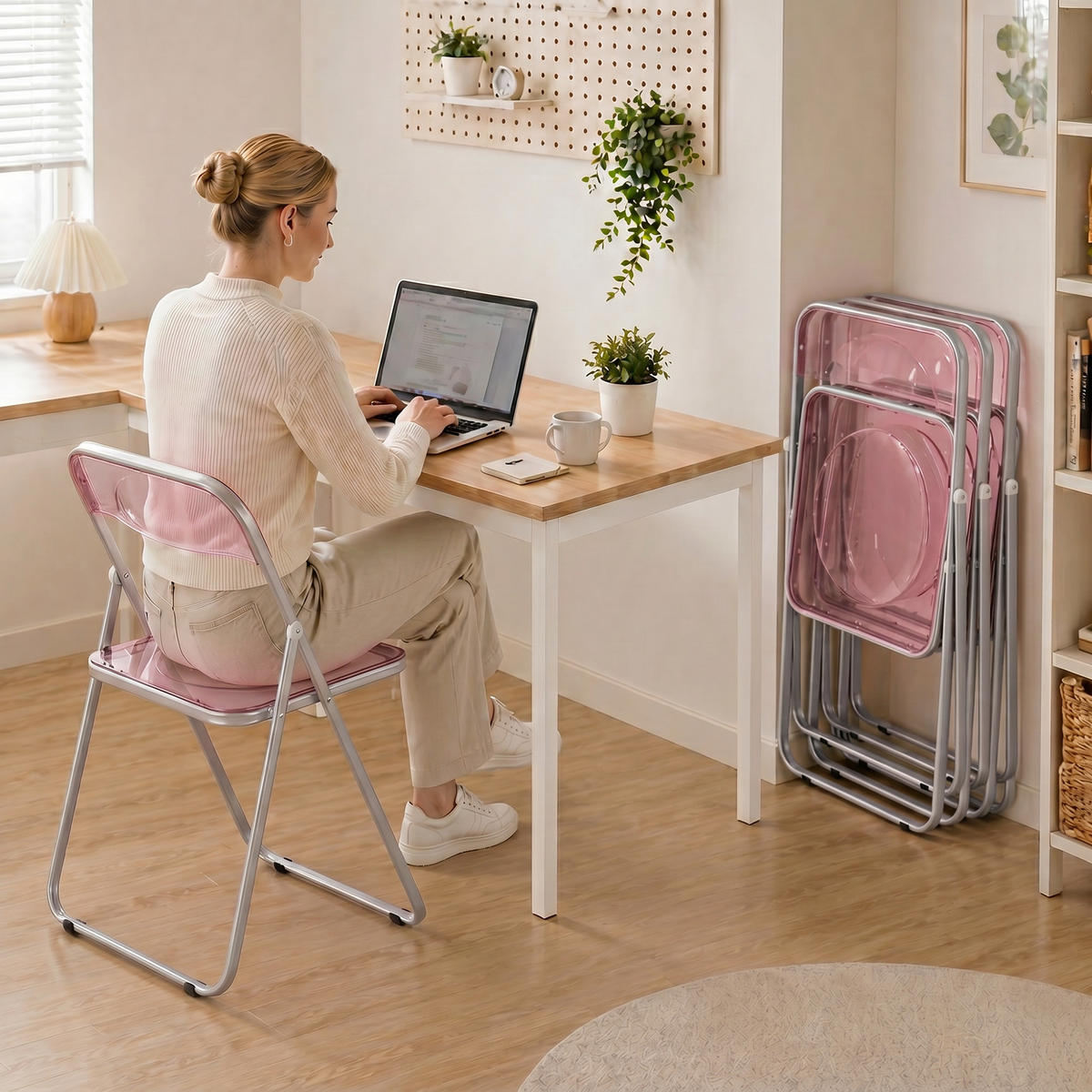 KLAPPSESSEL Rosa 4 Stück - Rosa, Kunststoff (47/75/48cm) - GiPP