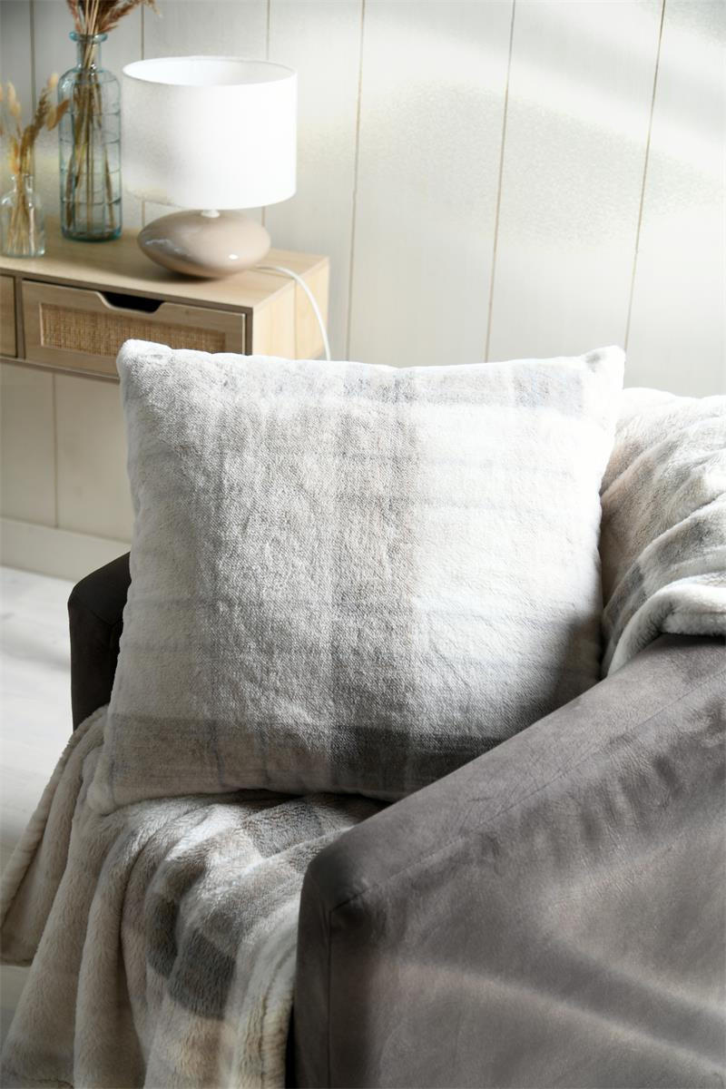 PLÜSCHKISSEN Scotland 60/60 cm - Grau, Textil (60cm)