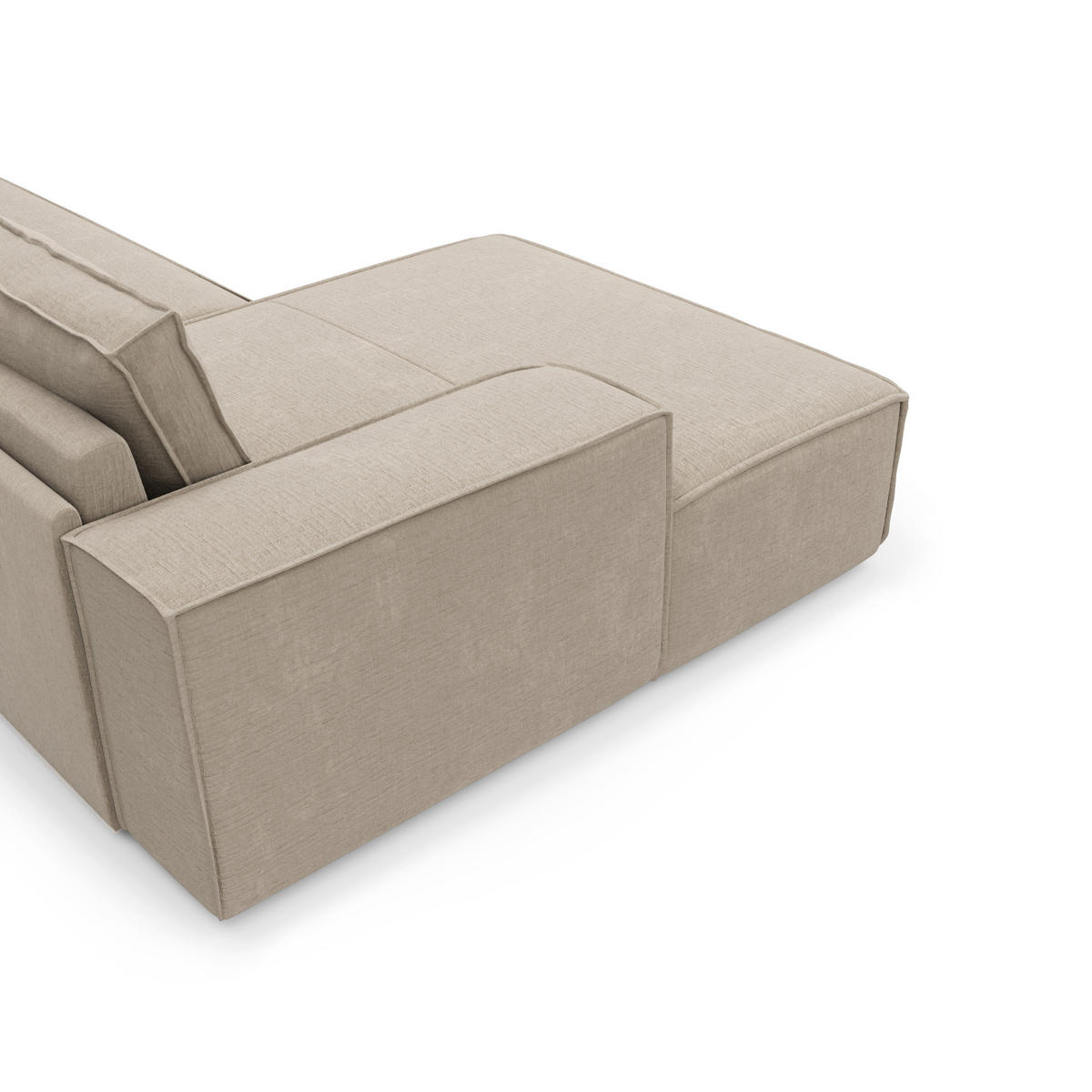 ECKSOFA LINKS Samt Beige 302cm - Beige, Textil (165/302cm) - Sia Home