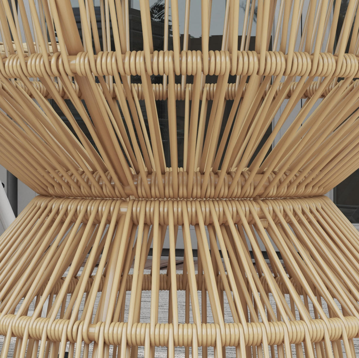LOUNGETISCH 60/60/50 cm Natur Holzwerkstoff aus Glas mit PE-Rattan-Gestell - Naturfarben, Glas (60/60/50cm) - OKWISH