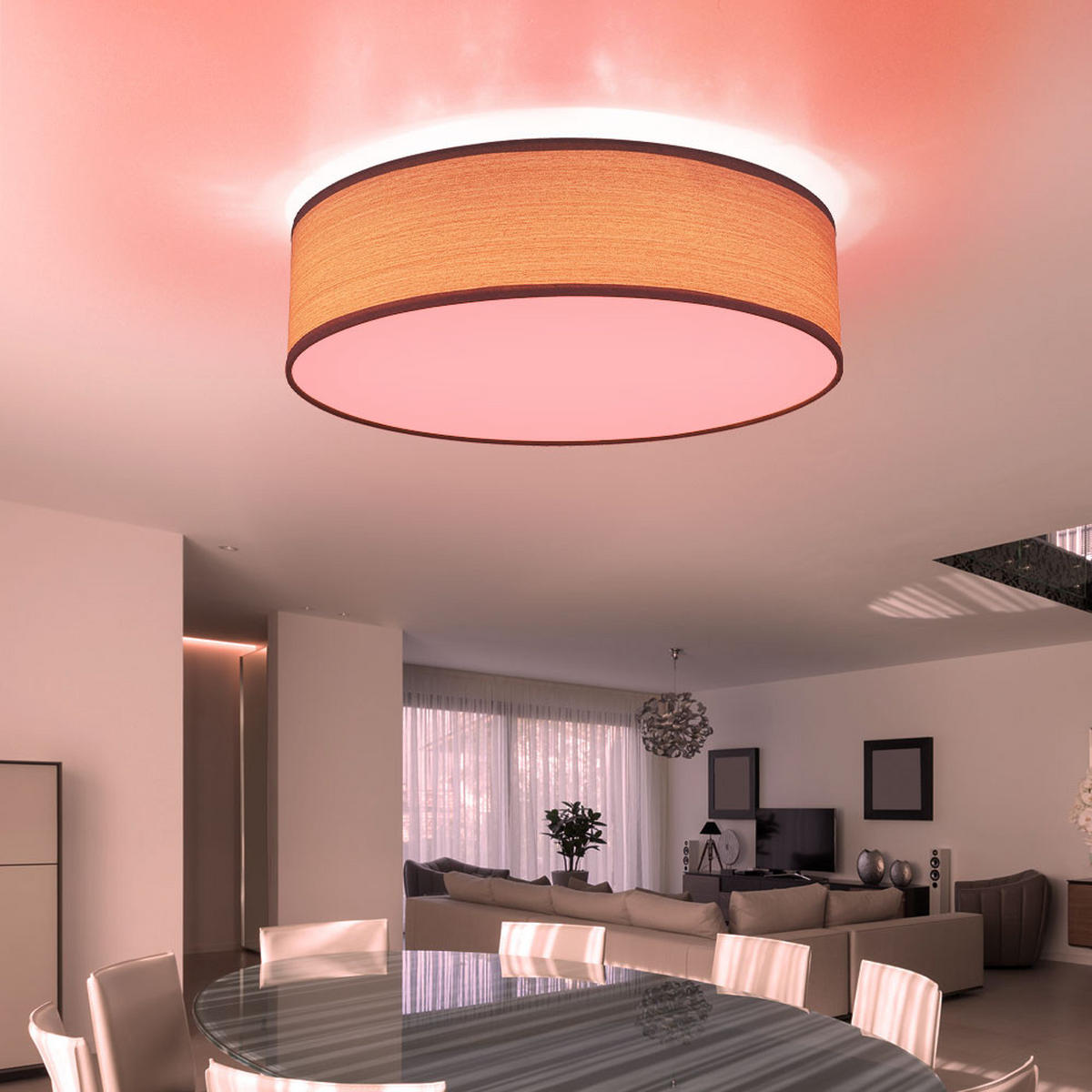 LED DECKENLEUCHTE VARIOS Weiß Holzoptik - Braun, Metall (38/38/10cm) - Globo Lighting