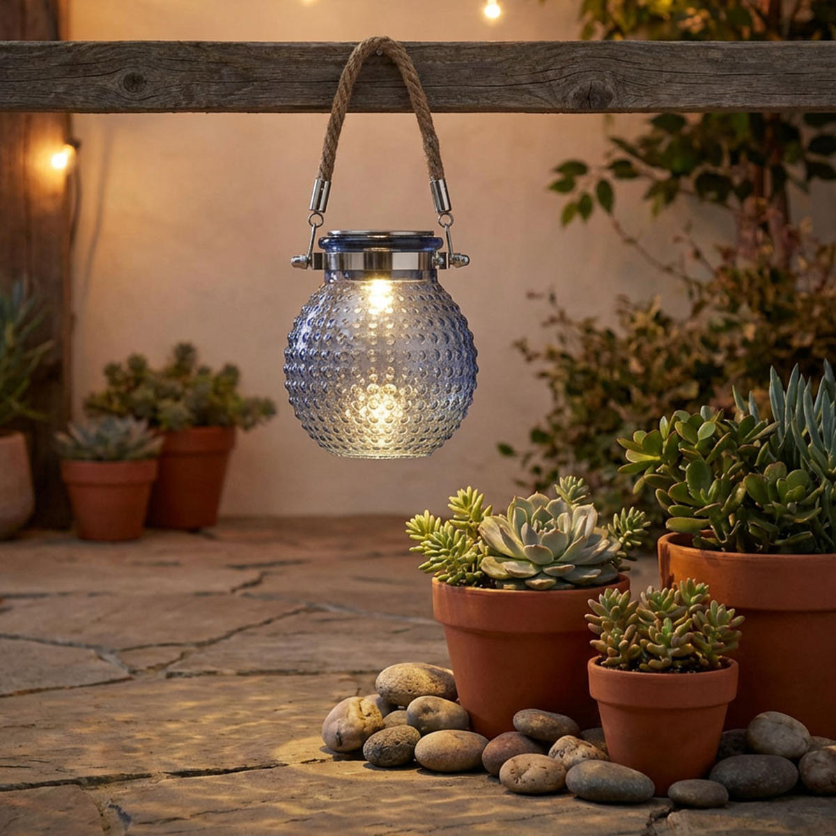2X LATERNE Glas Klar Solar-LED H 12,5 cm - Klar, Glas (10.5/10.5/12.5cm)