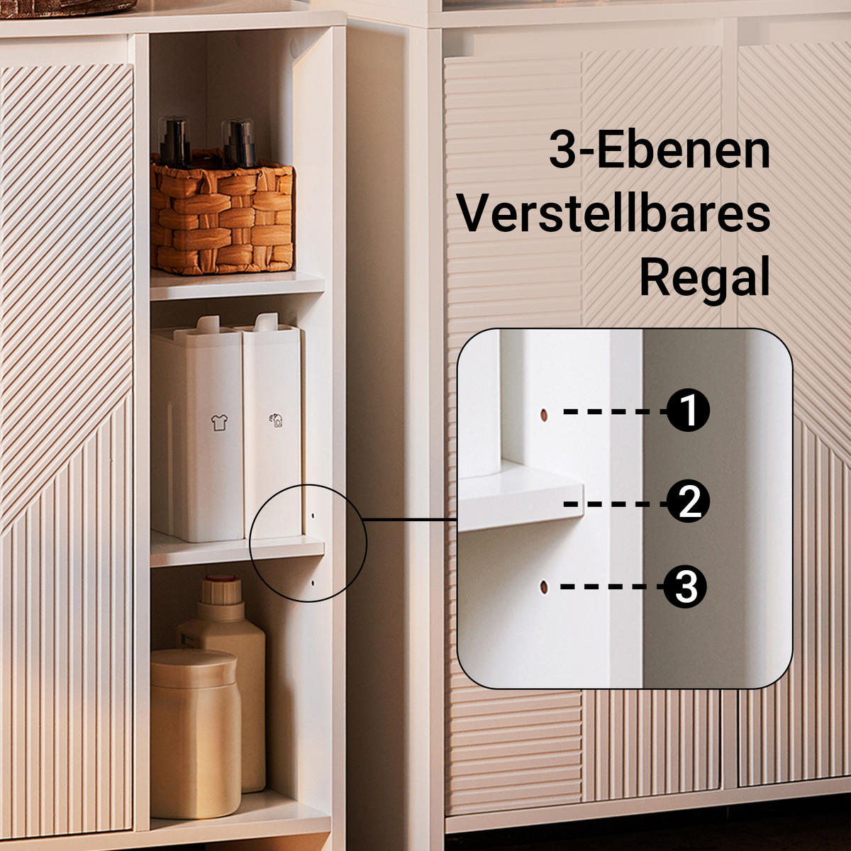WÄSCHESCHRANK Weiß - Weiß, Holzwerkstoff (50/86/30cm) - SoBuy