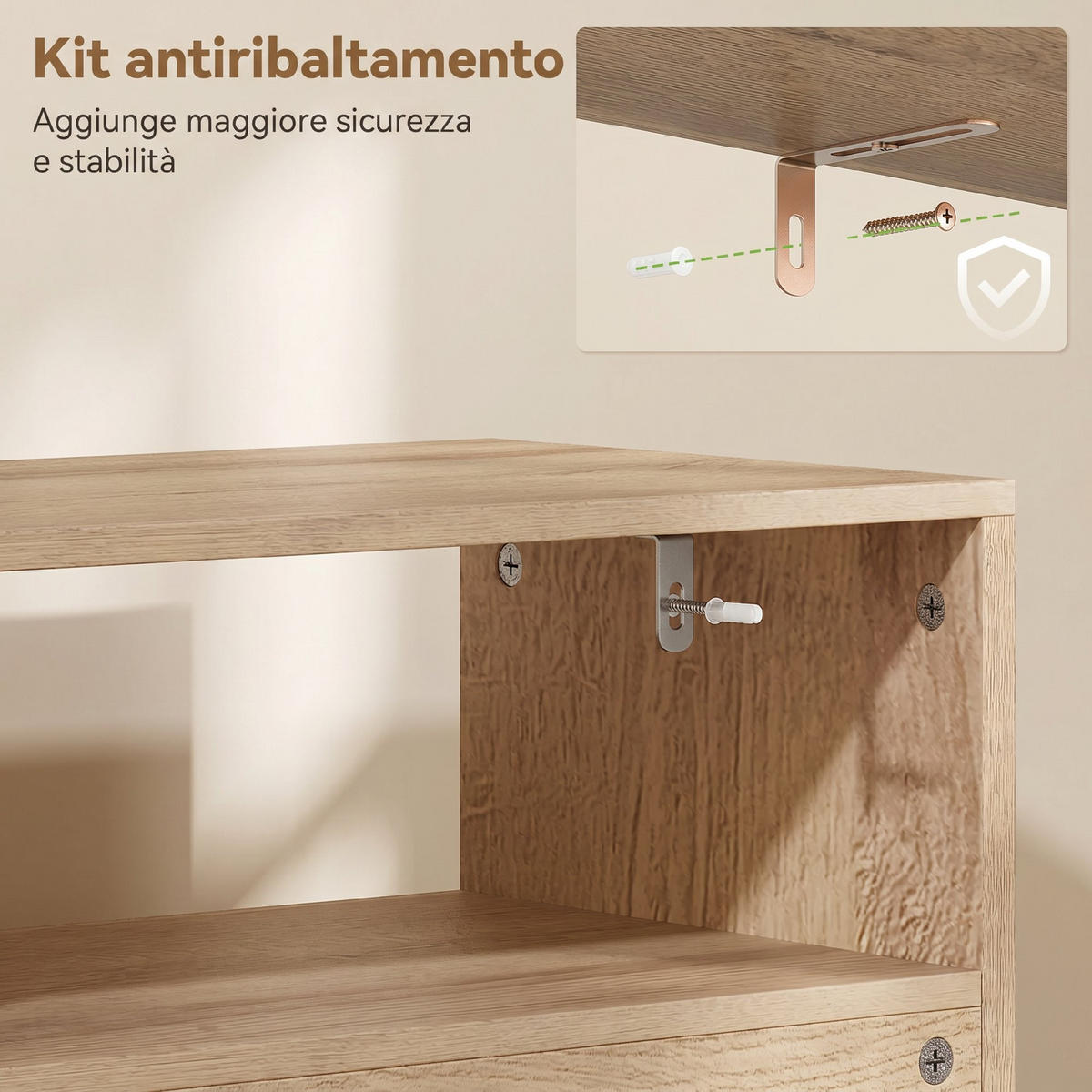 SCHUHREGAL,2 Klapptüren verstellbare Böden für 8 Paar,walnussfarben - Braun, Holzwerkstoff (120/80/29cm) - Vallsero