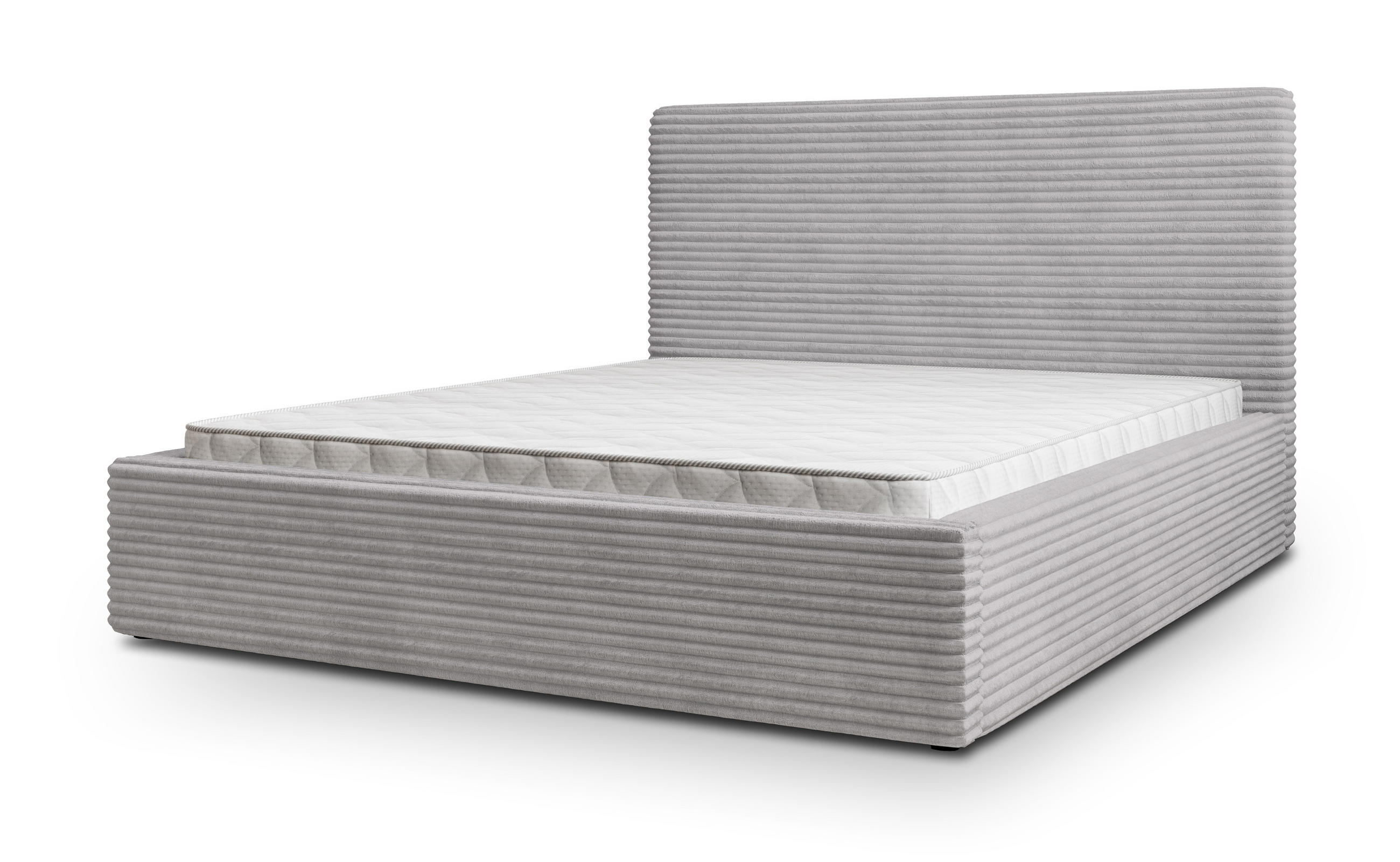 POLSTERBETT MIRETTI 160x200 cm mit Bettkästen - Hellgrau - Hellgrau, Holz (160/200cm) - MASSENO