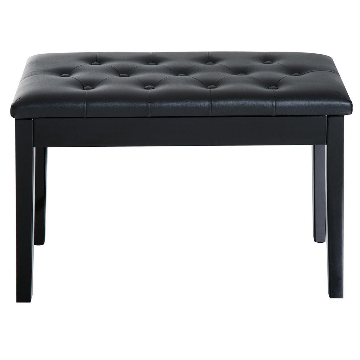 HOCKER DE-16450 Chesterfield mit Staufach Schwarz - Schwarz, Textil (36/50/75cm) - ComfortXL