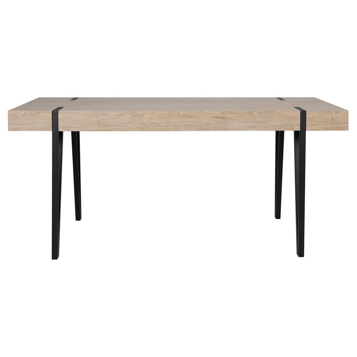ESSTISCH 150/90/75 cm Hellbraun, Schwarz Rechteckig Adena - Hellbraun, Holzwerkstoff (150/90/75cm) - Beliani