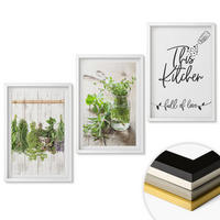 WANDBILDER 3er-Set - 40x60 cm Weißer Rahmen - Küchenthema: Getrocknete Kräuter - Weiß, Kunststoff (40/60cm) - ArtPrintCave