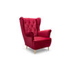 SESSEL TIBER, Polstersessel Glamour Loungesessel, Velours-Stoff Rot - Rot, Holz/Holzwerkstoff (75/104/85cm) - MASSENO