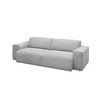 SOFA RANI Silber Cord - Silberfarben/Schwarz, Kunststoff/Textil (256/71/101cm) - KAWOLA