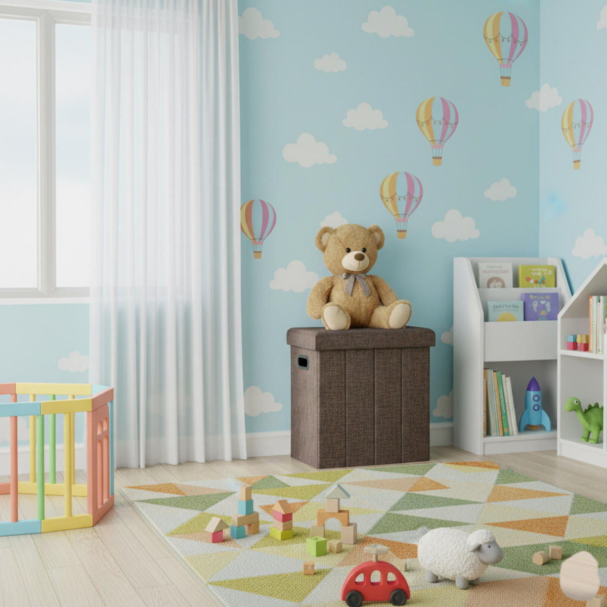 TABURET Smeđa sklopivi s prostorom za pohranu - smeđa, drvni materijal/tekstil (46/49.5/25.5cm) - Relaxdays