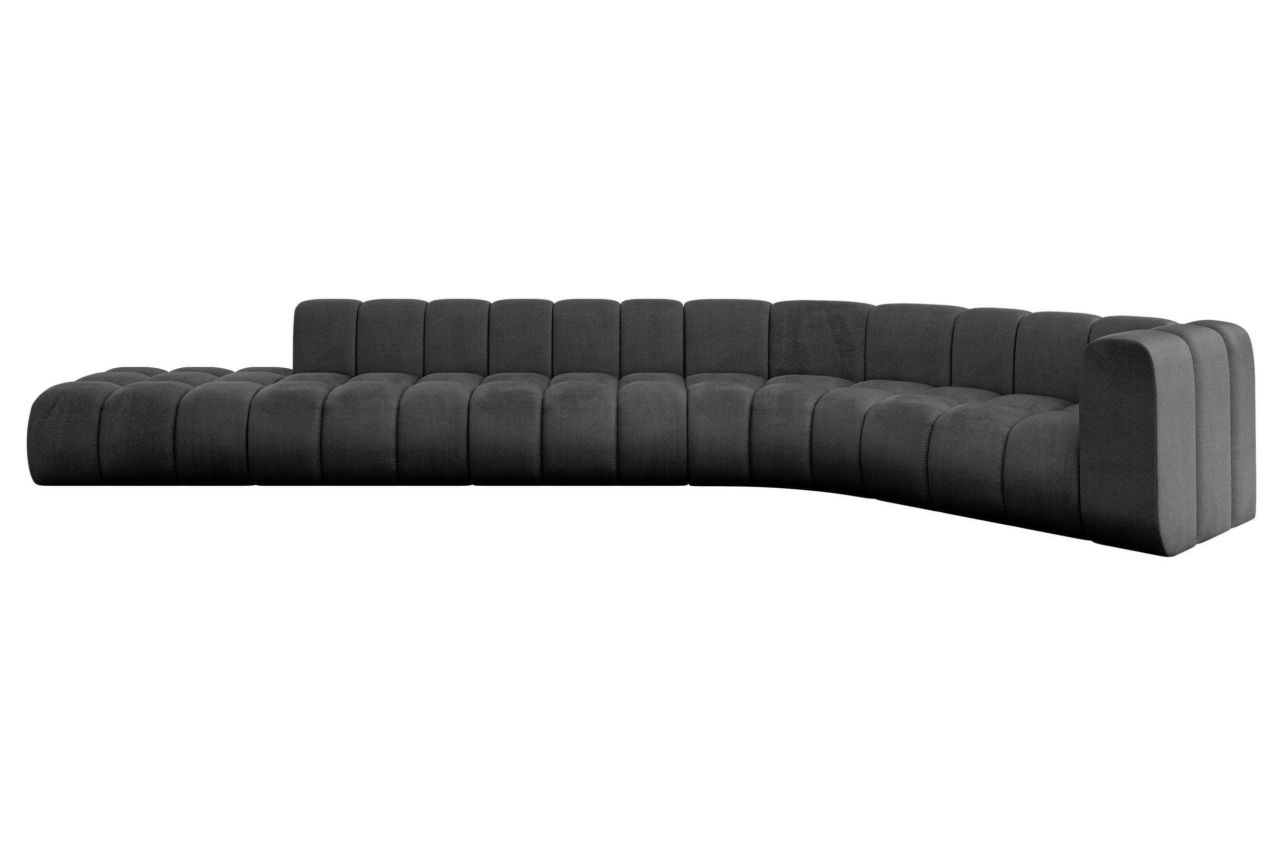 ECKSOFA modulares Sofa Tilmo-L2 - 490x194x70 cm Schwarz - Schwarz, Holzwerkstoff/Textil (490/194cm) - ALTDECOR