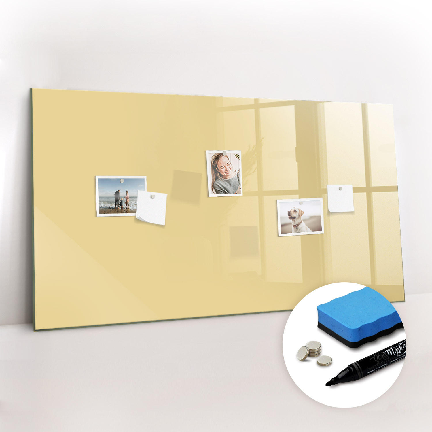 Tulup Magnettafel Creme 120x0.4x60 cm