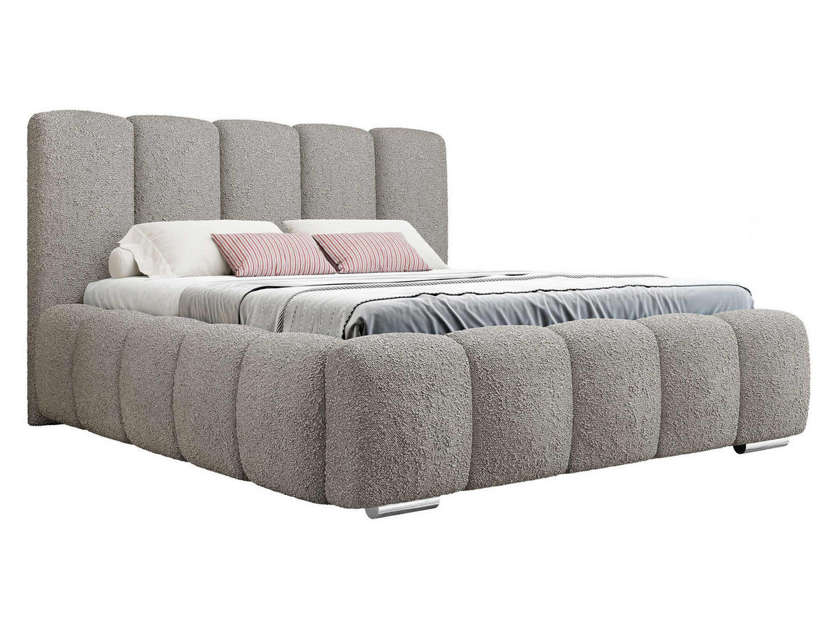 POLSTERBETT Wizko Boucle - Chromfarben/Naturfarben, Holz/Holzwerkstoff (140/200cm) - MIRJAN24