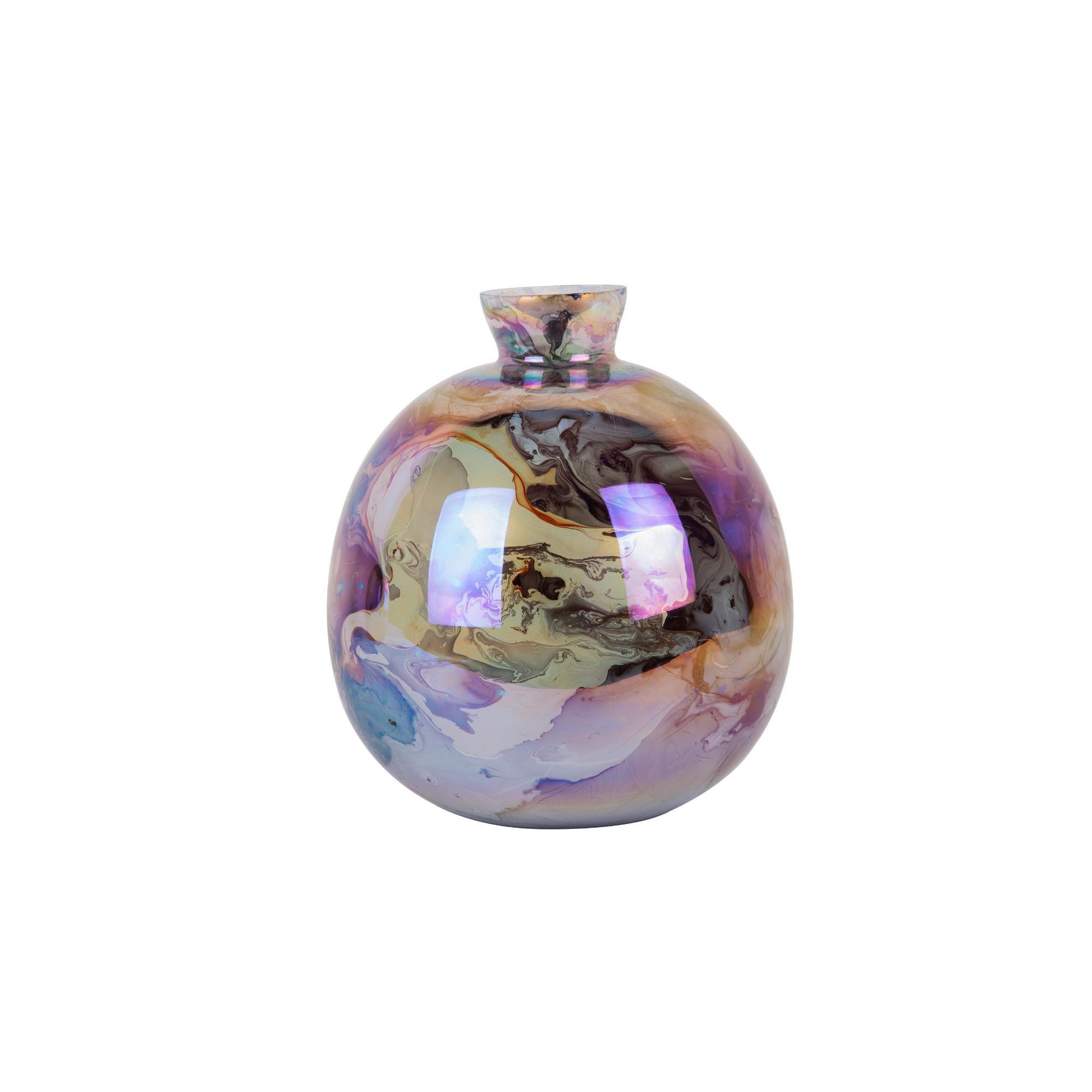 VASE Melange Bottle Braun 23/23/26 cm - Braun, Glas (26cm) - Present Time
