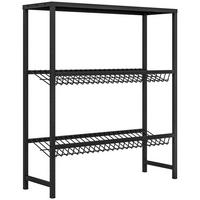 GETRÄNKEKISTENREGAL für 6 Kisten, Getränkeregal mit Verstellbar Regalhöhe - Schwarz, Metall (33/113.5/103cm) - HOMCOM
