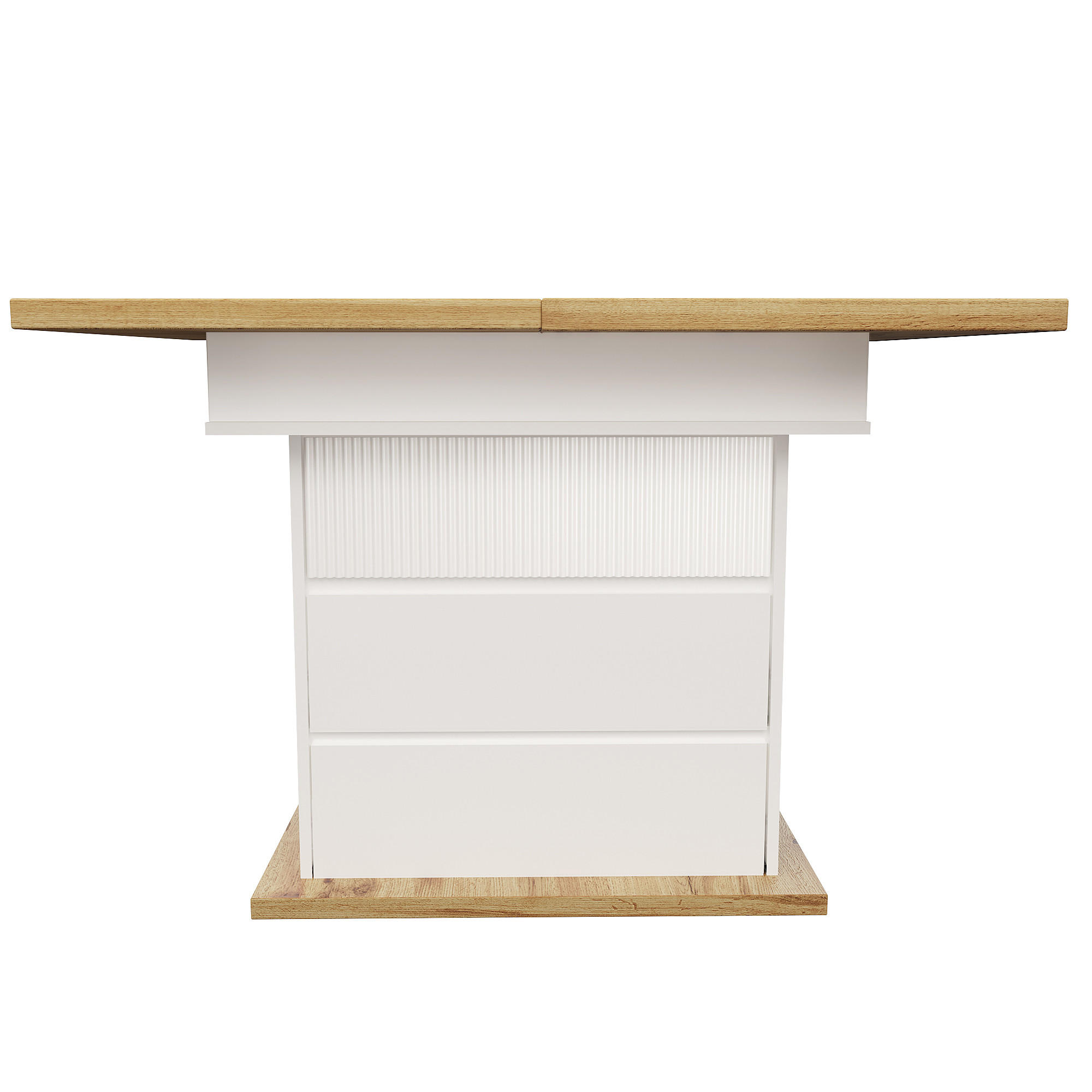 AUSZIEHTISCH Weiß Natur 110-140/80/75 cm - Naturfarben, Holz (80/110/75cm) - PANGIVO