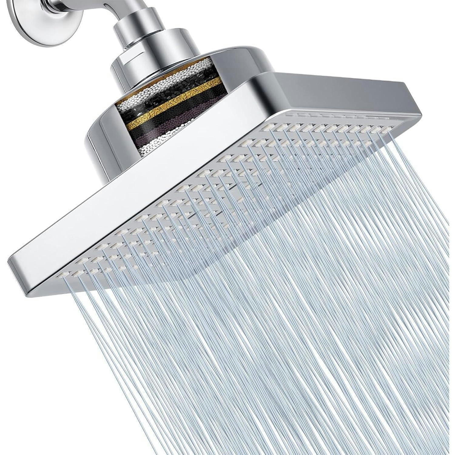 KOPFBRAUSE mit Filter 6 Zoll Chrom - Silberfarben, Metall (15.2/12.7/15.2cm)